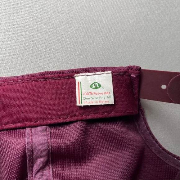 Vintage Maroon Hat Cap Snapback Burgundy Red Youngan Blank Basic Adjustable 90s - Picture 6 of 6